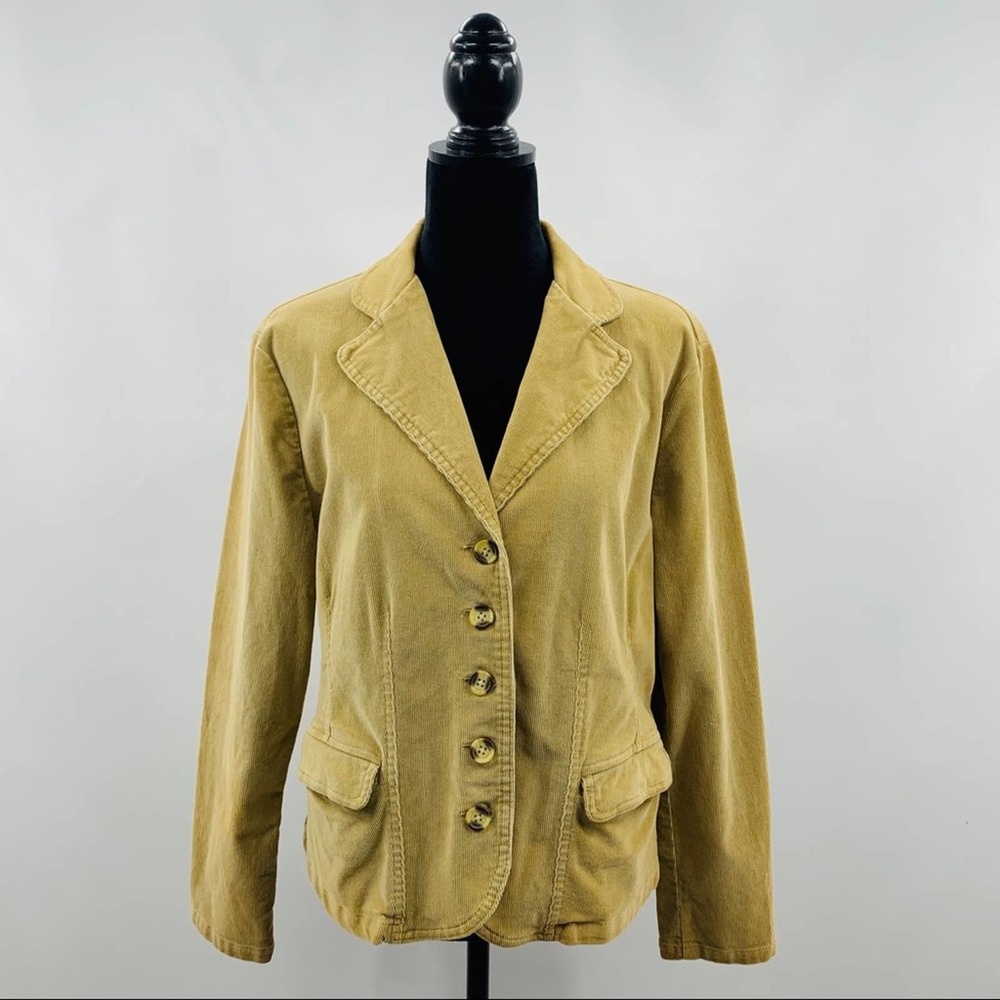 St. John Bay Tan Corduroy Button Up Blazer
